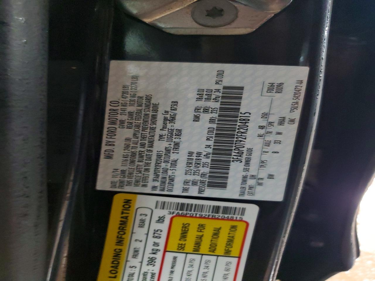 2015 FORD FUSION