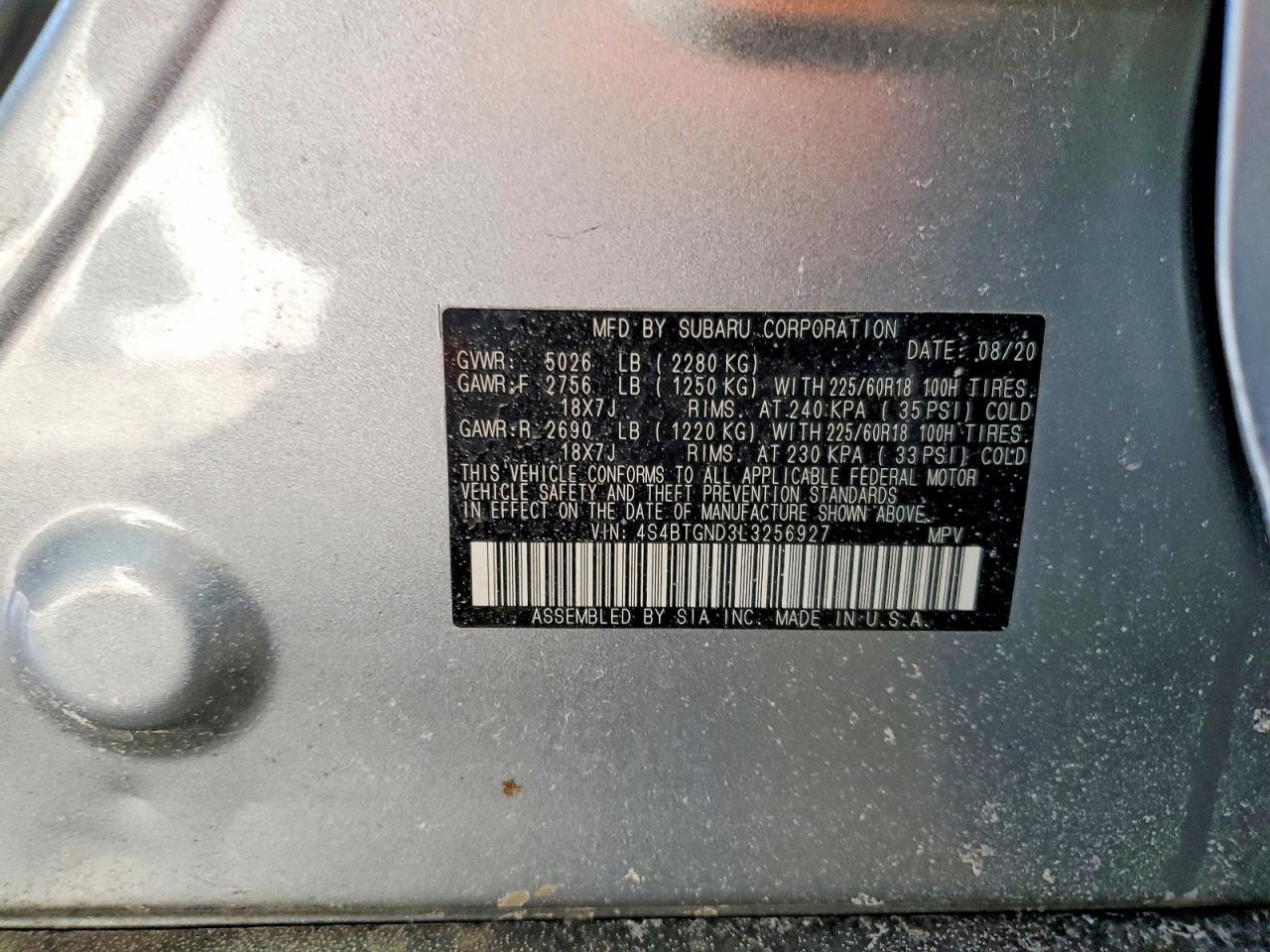 2020 SUBARU Outback