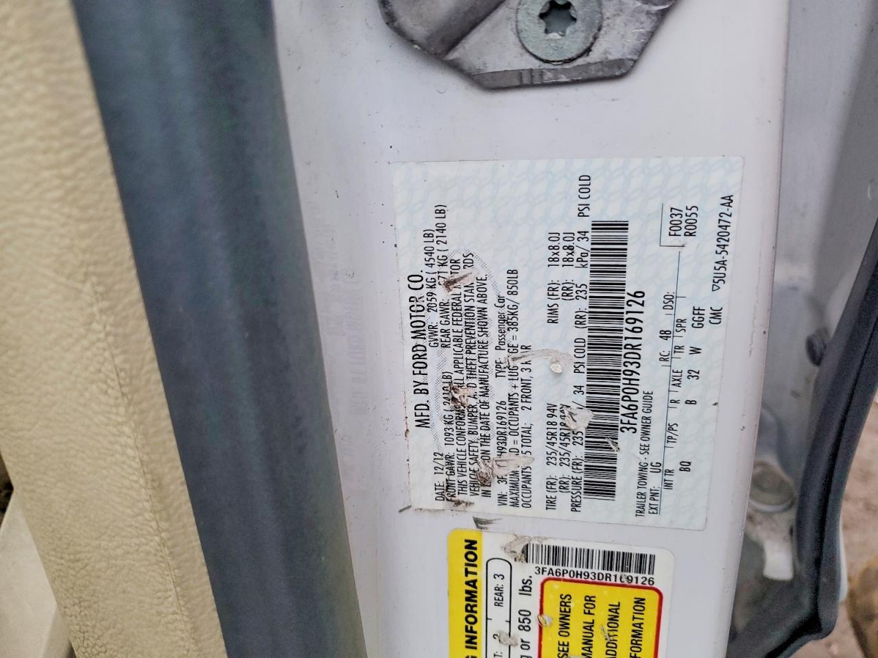 2013 FORD FUSION