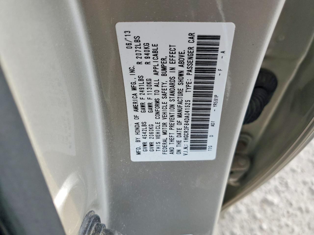 2013 HONDA ACCORD