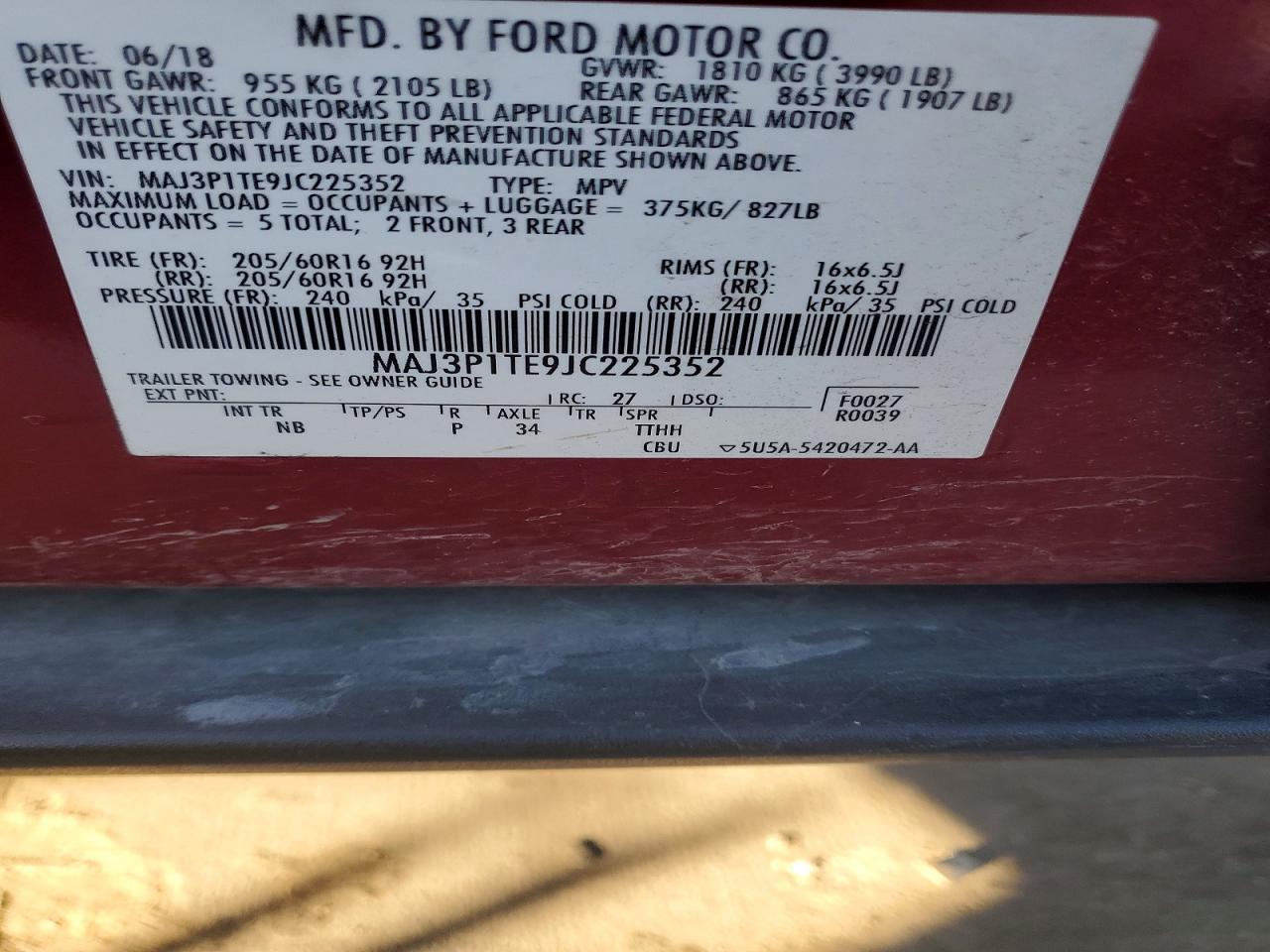 2018 FORD EcoSport
