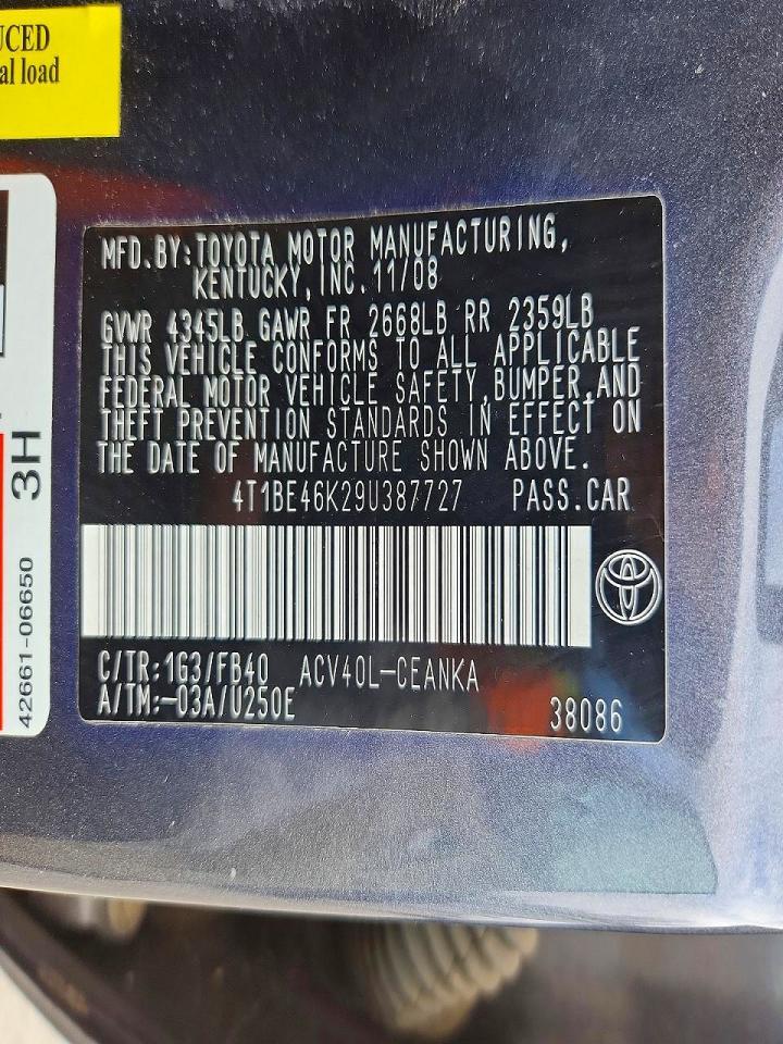 2009 TOYOTA CAMRY