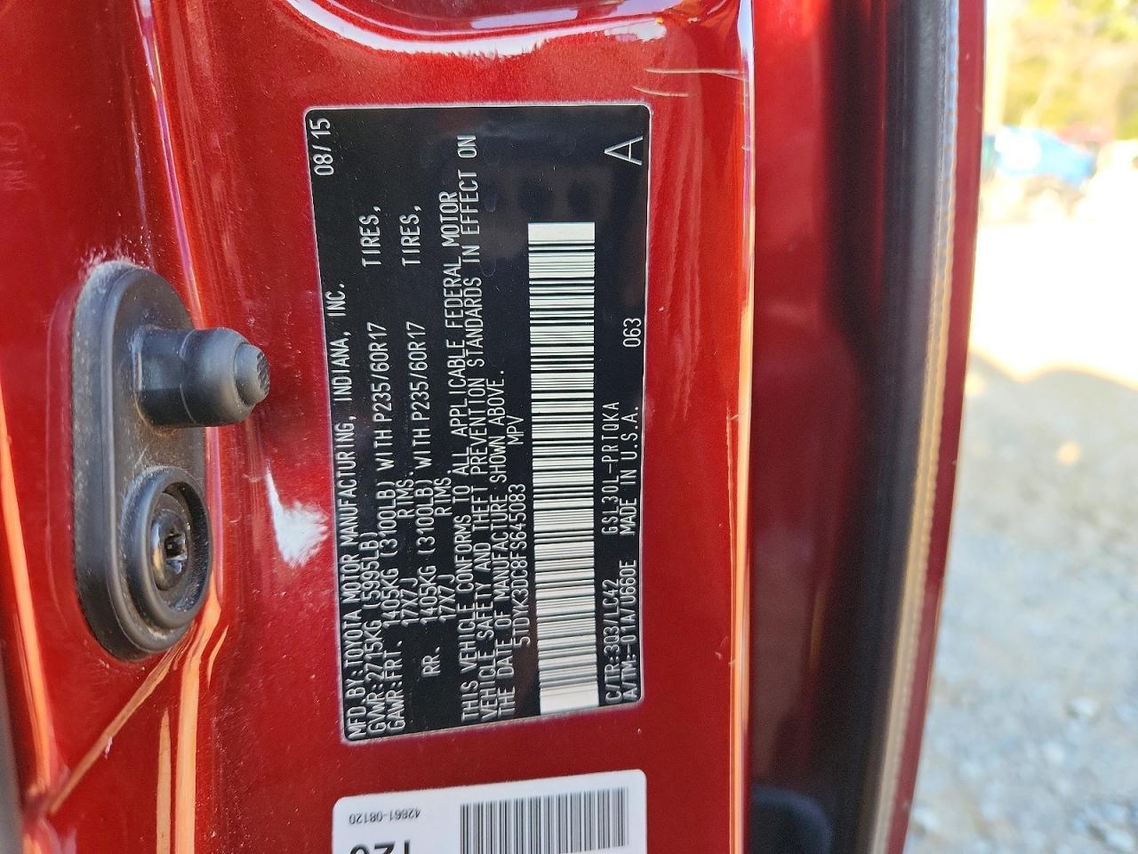 2015 TOYOTA SIENNA