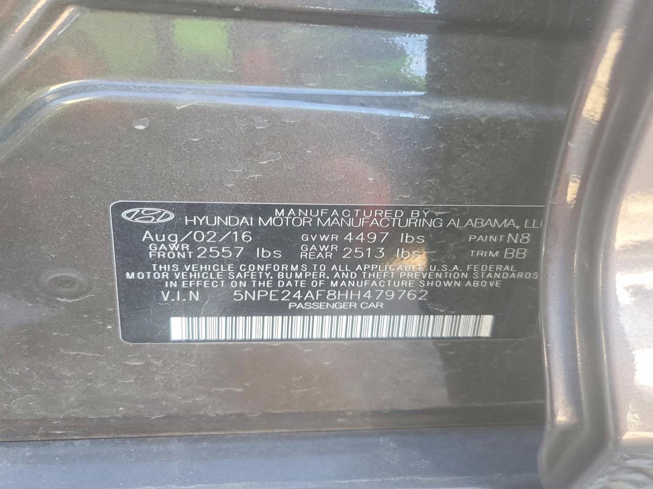 2017 HYUNDAI SONATA