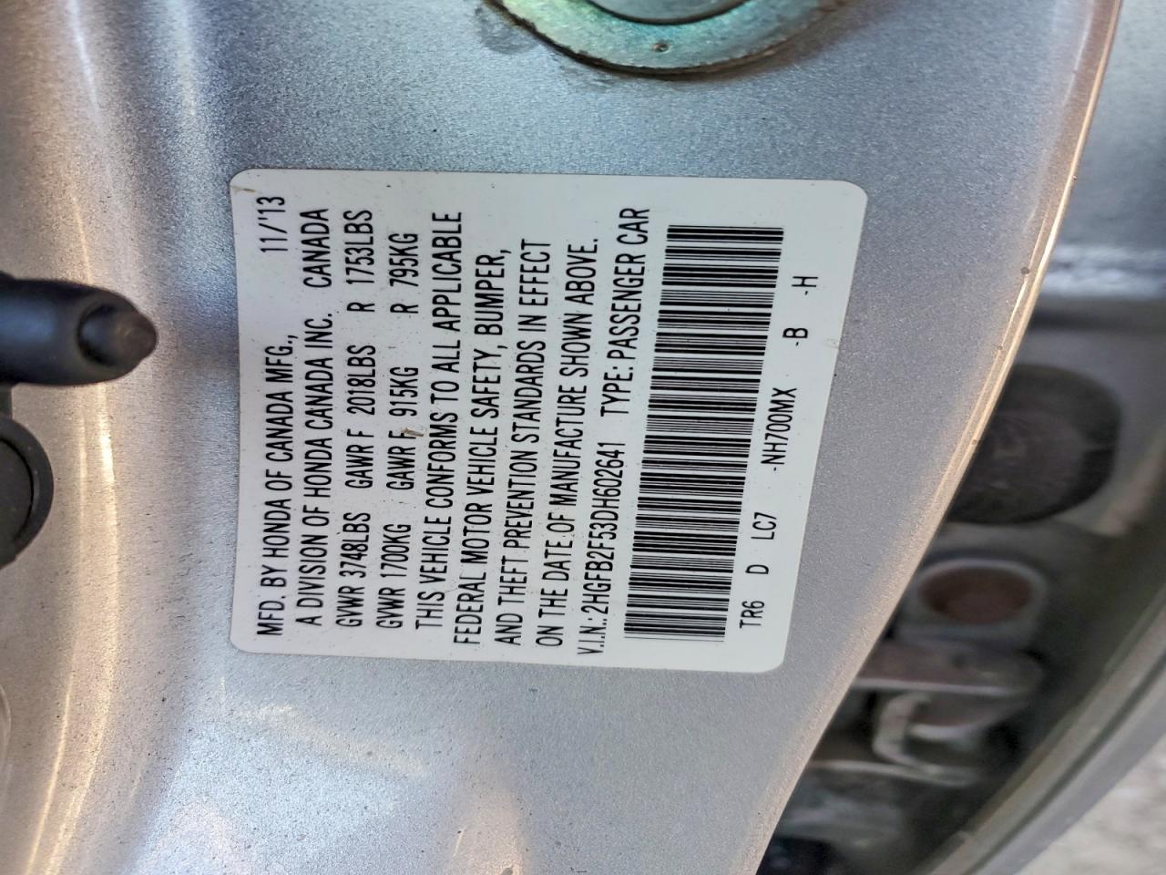2013 HONDA CIVIC