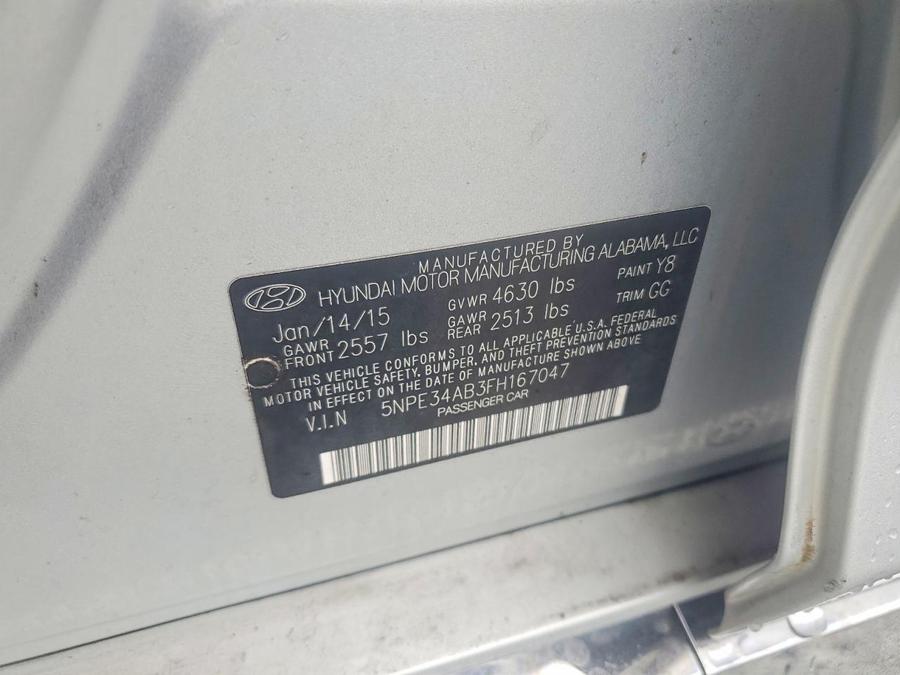 2015 HYUNDAI SONATA