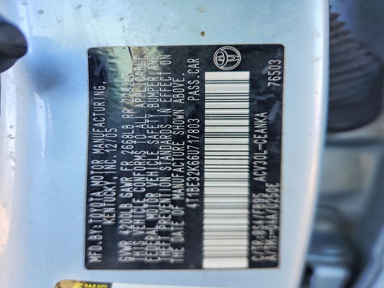 2006 TOYOTA CAMRY