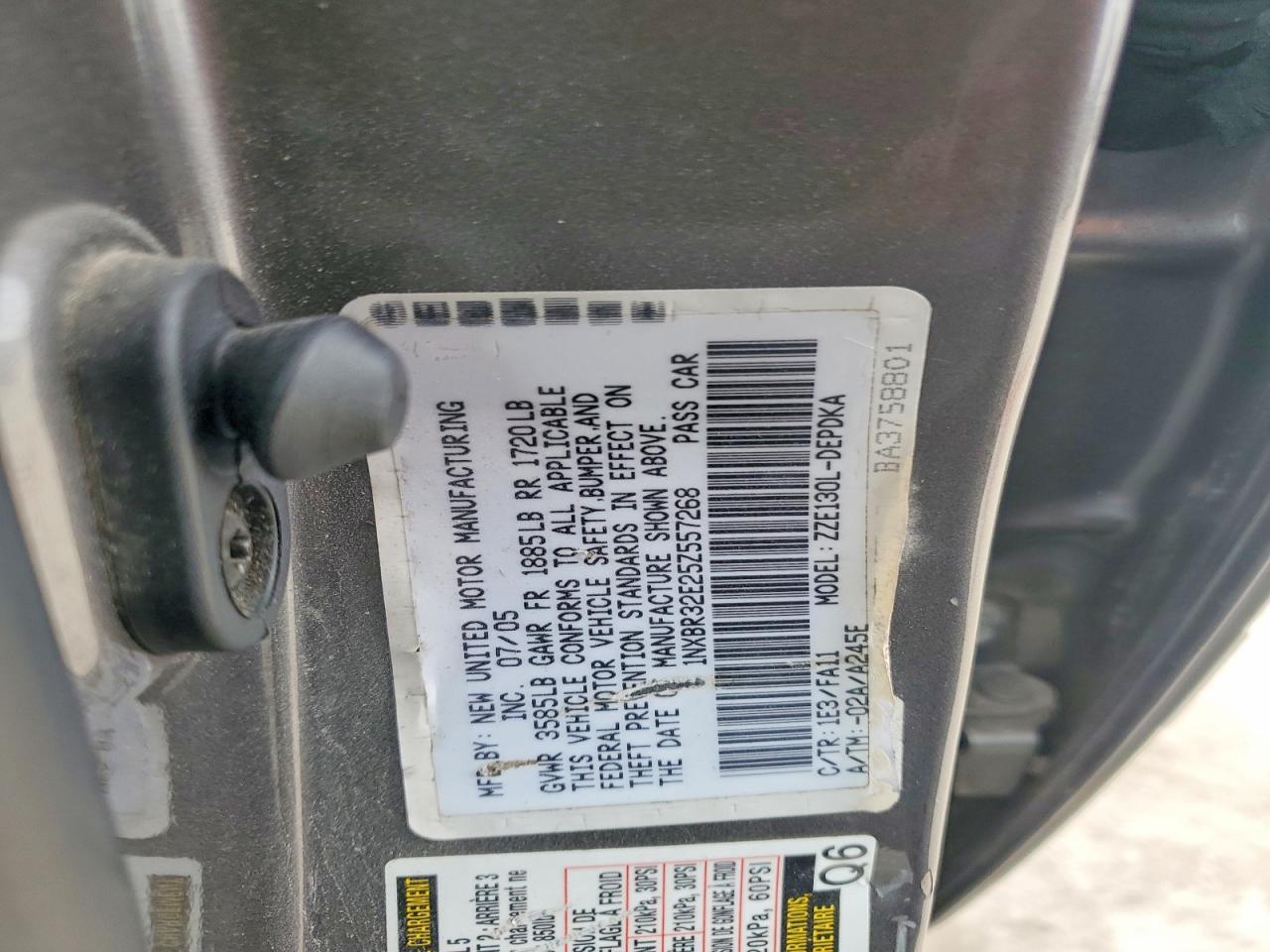2005 TOYOTA COROLLA