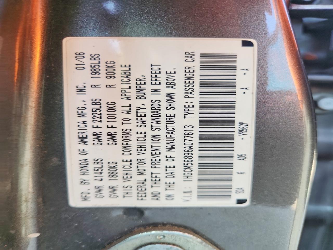 2006 HONDA ACCORD