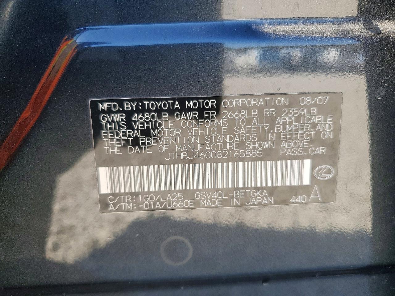 2008 LEXUS ES 350