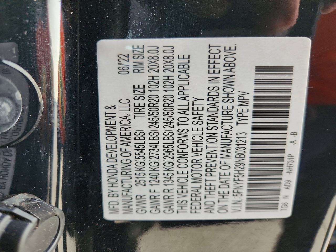 2022 HONDA PILOT