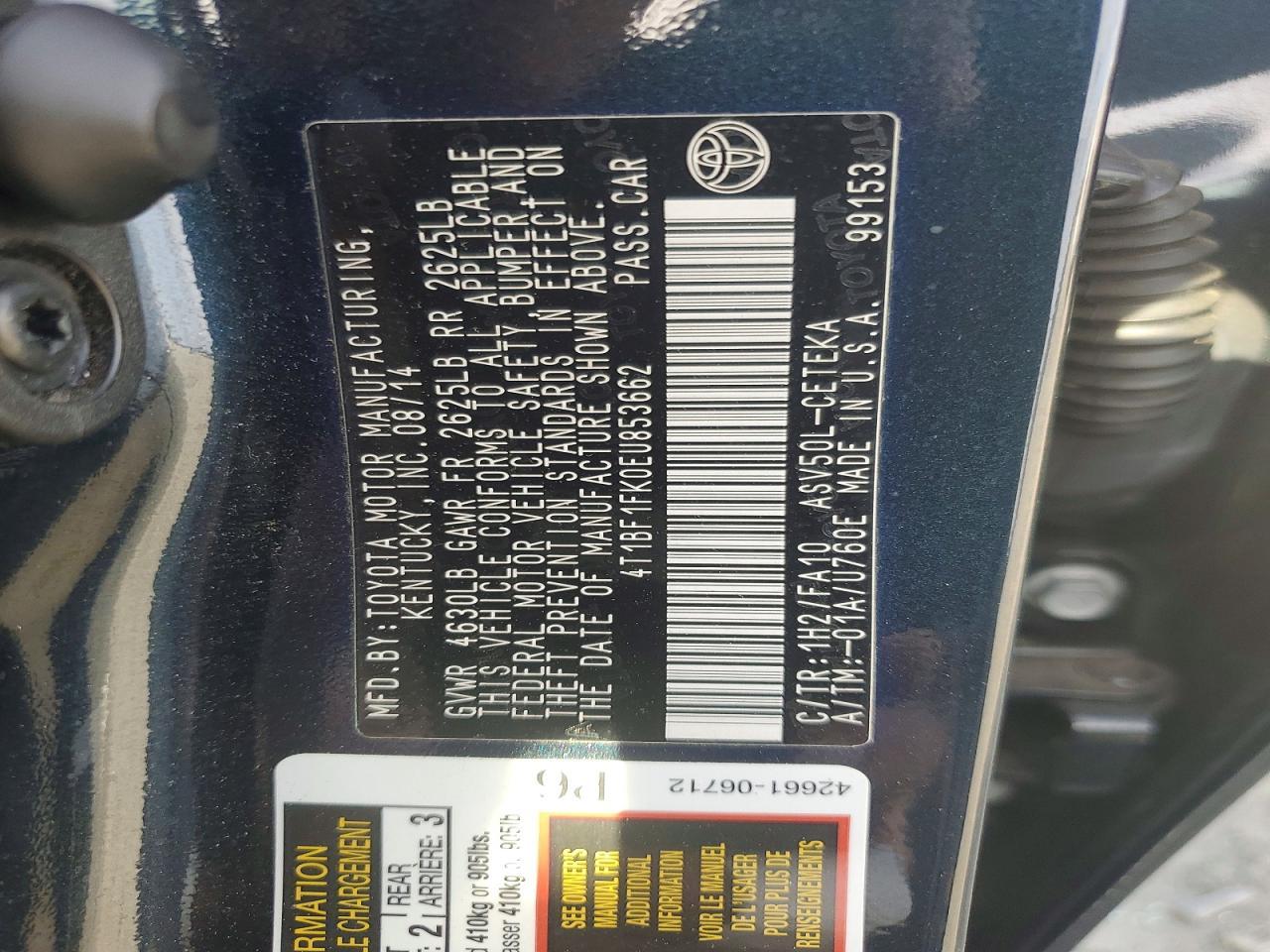 2014 TOYOTA CAMRY
