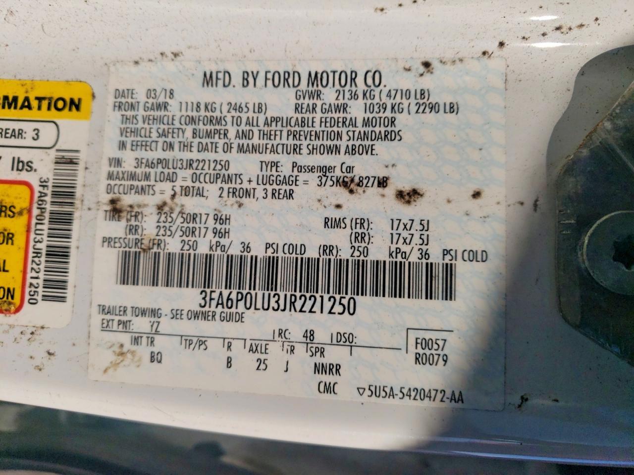 2018 FORD FUSION