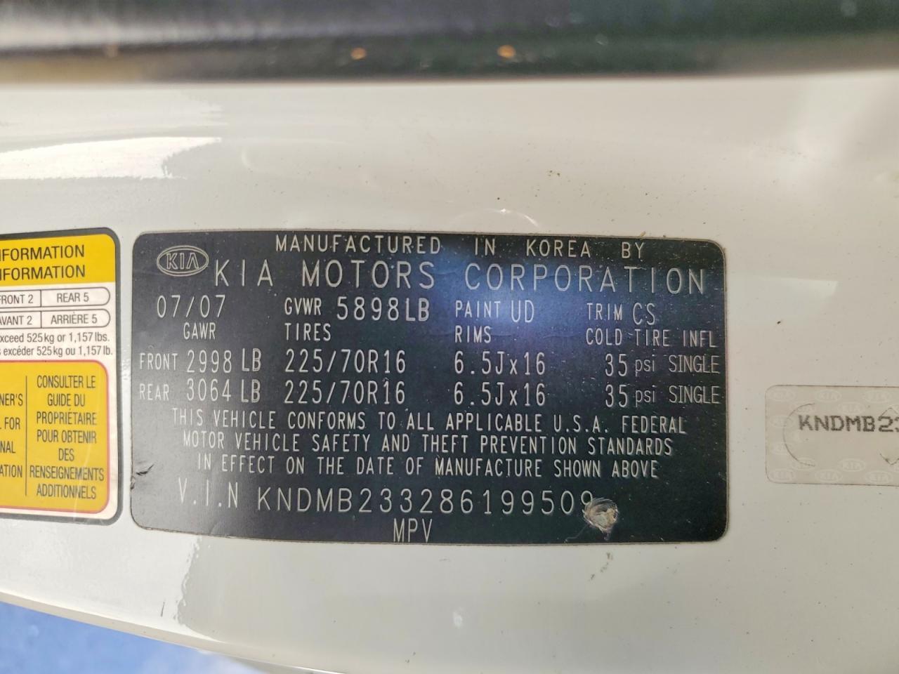 2008 KIA SEDONA