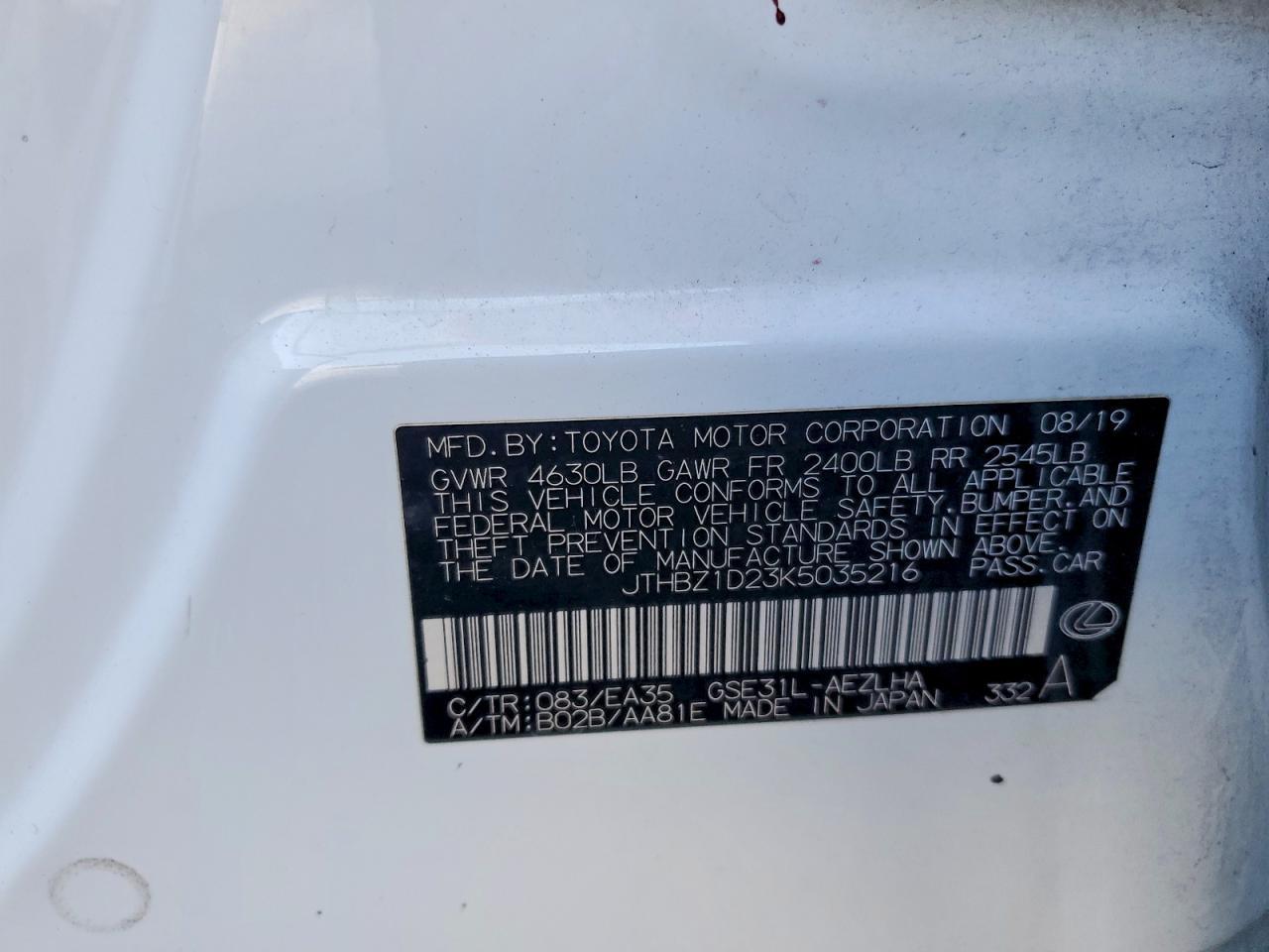 2019 LEXUS IS 350