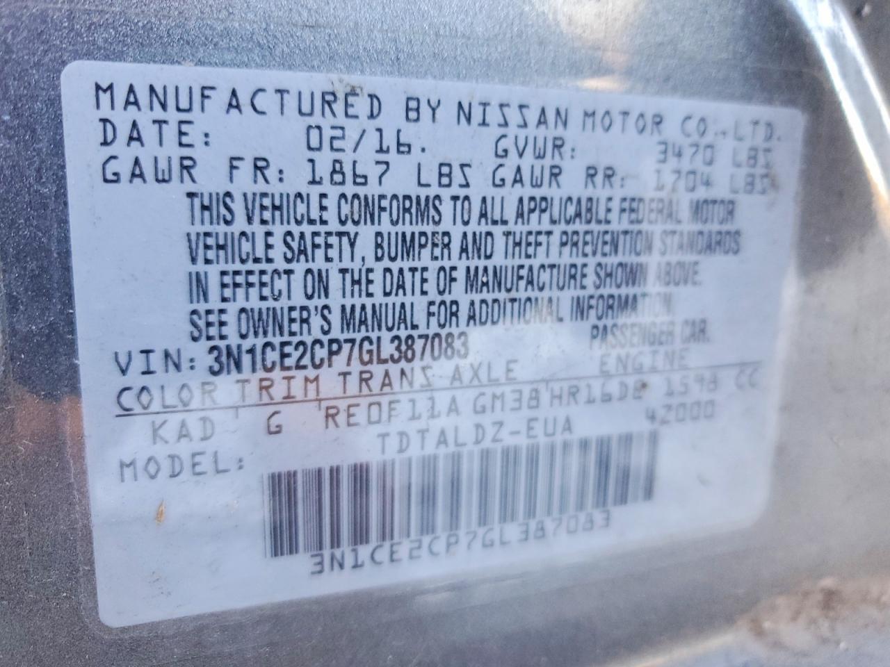 2016 NISSAN Versa Note
