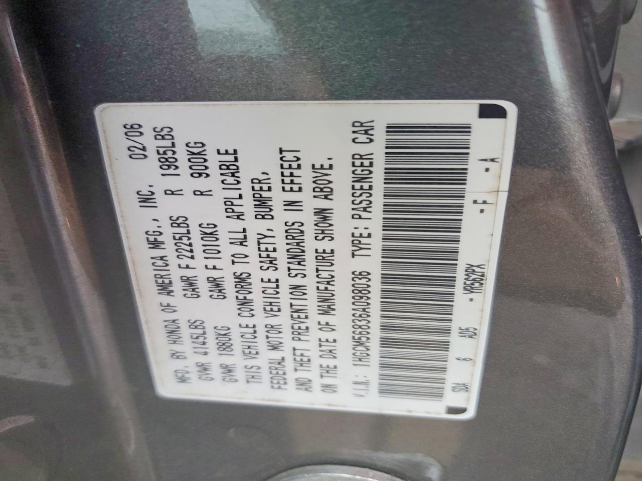 2006 HONDA ACCORD