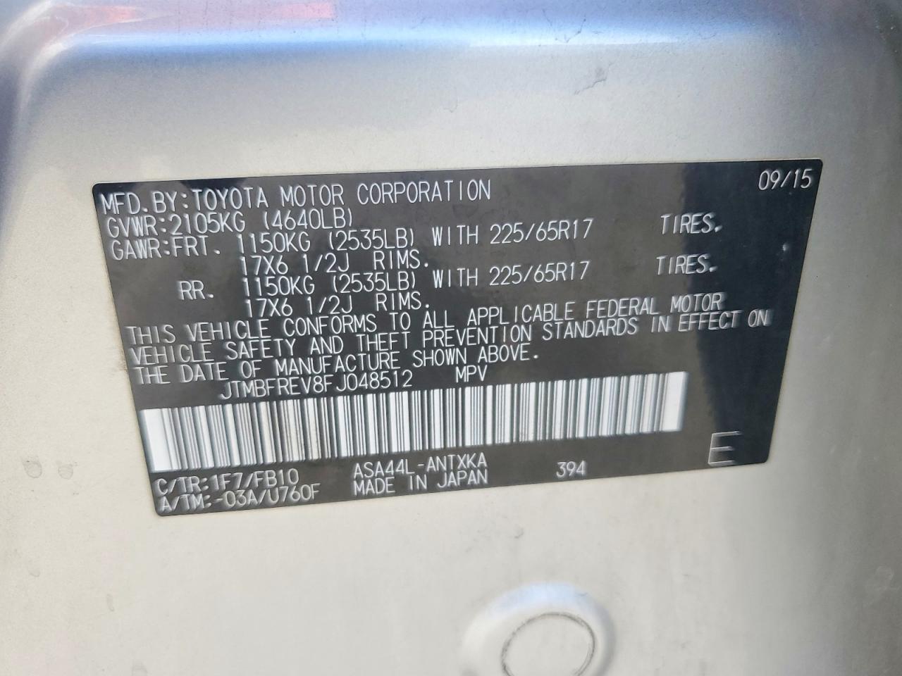 2015 TOYOTA RAV4