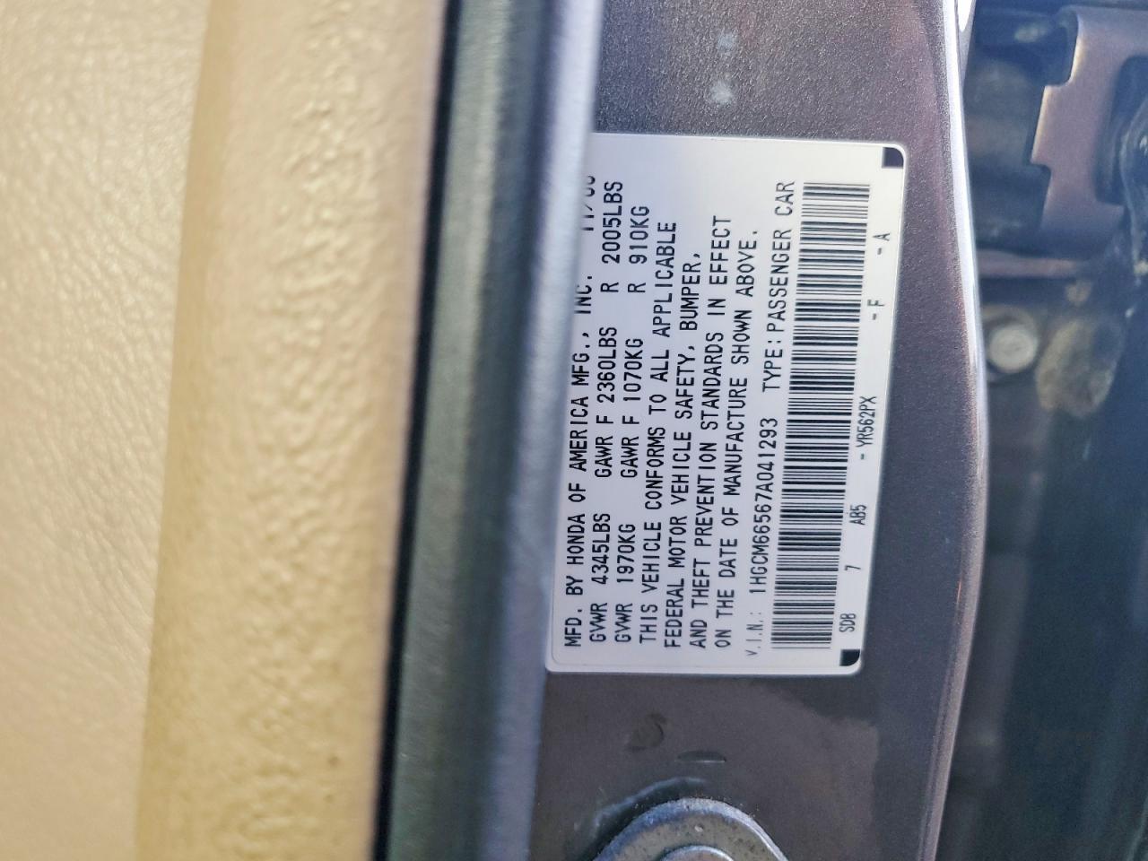 2007 HONDA ACCORD