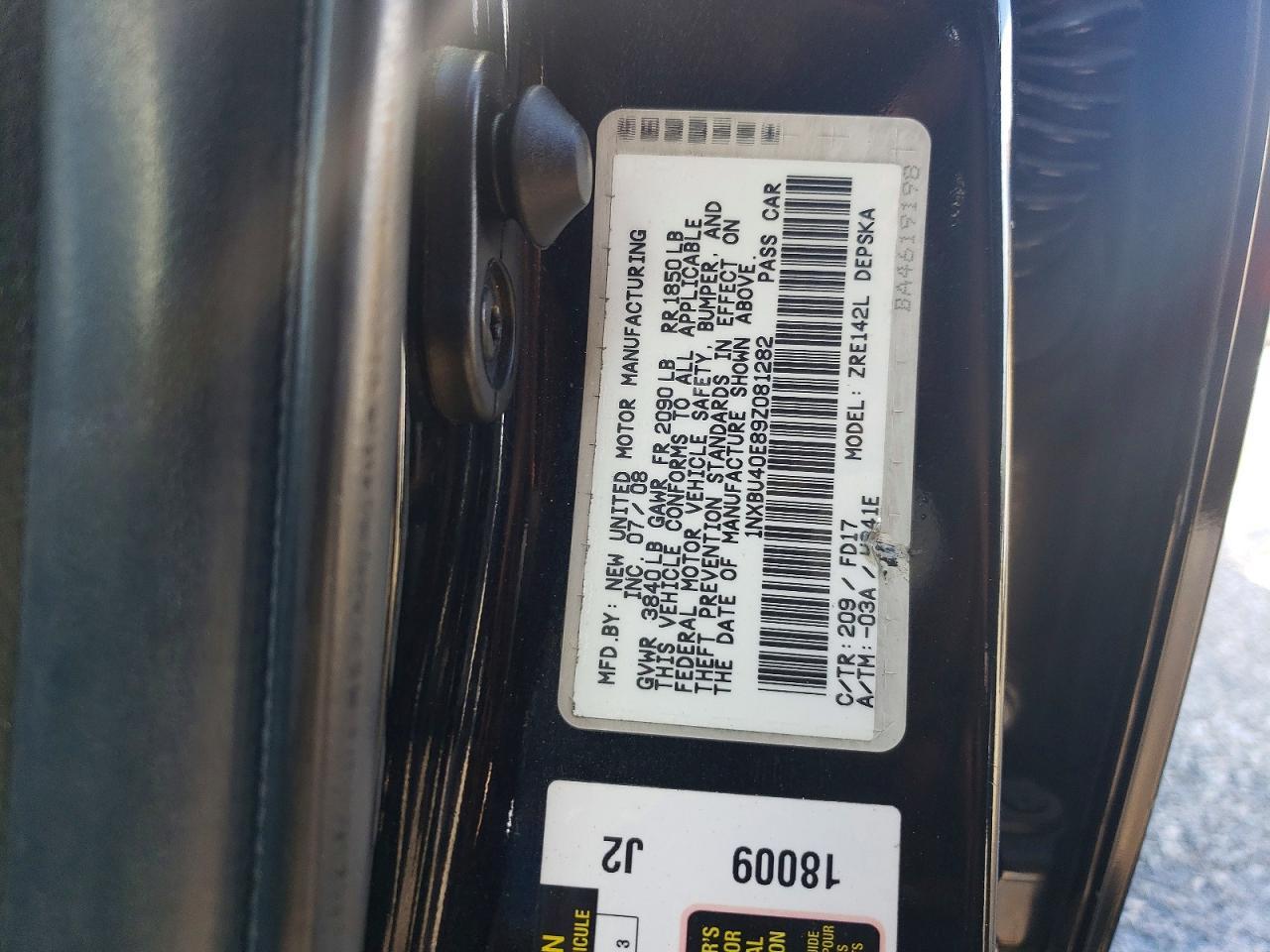 2009 TOYOTA COROLLA
