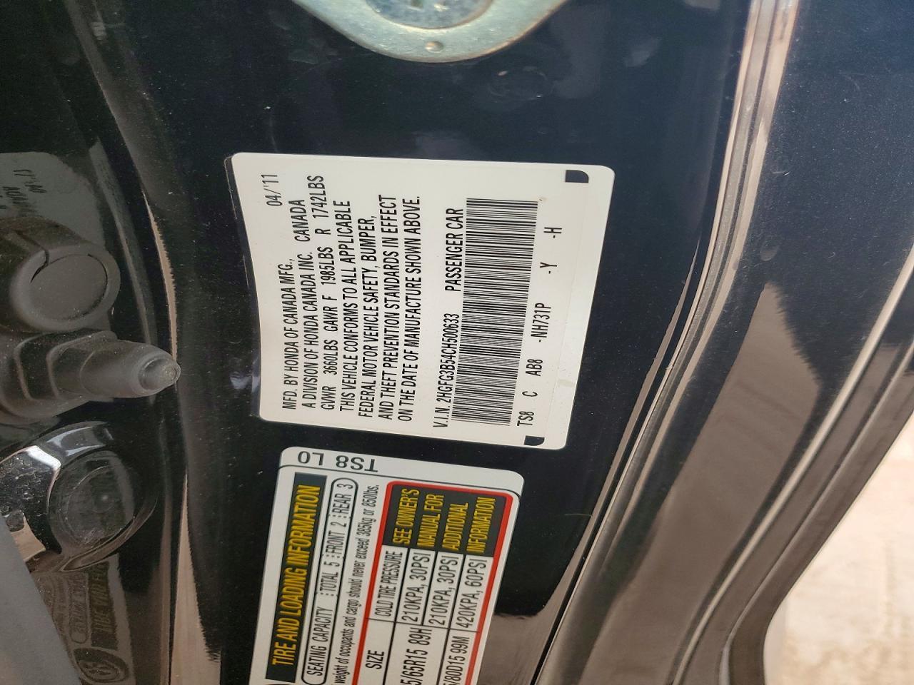 2012 HONDA CIVIC
