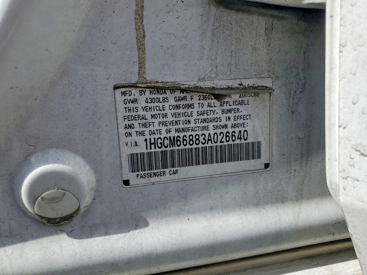 2003 HONDA ACCORD