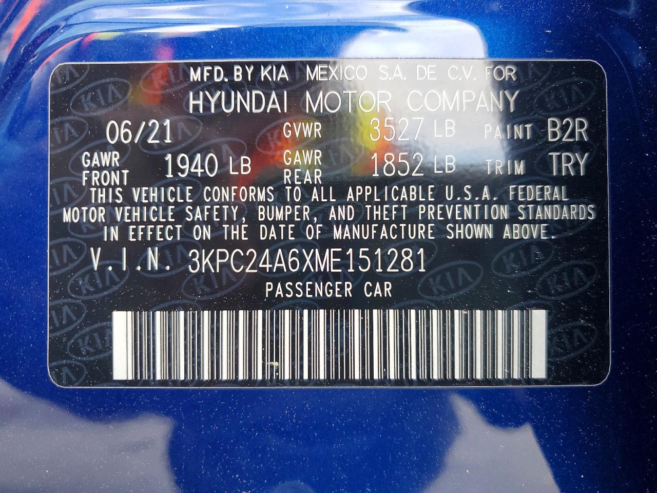 2021 HYUNDAI ACCENT