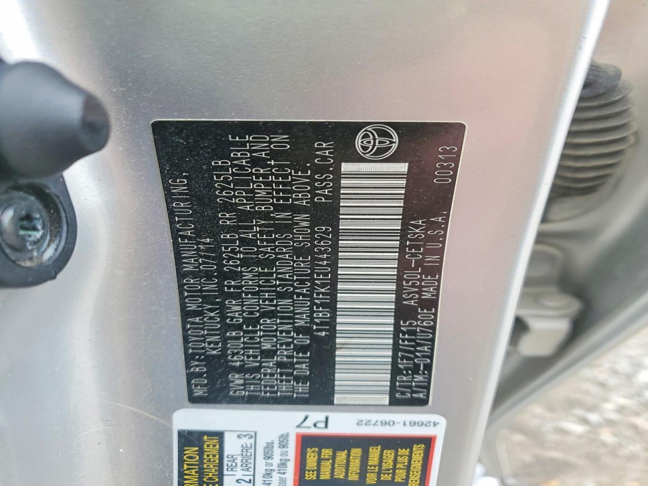 2014 TOYOTA CAMRY