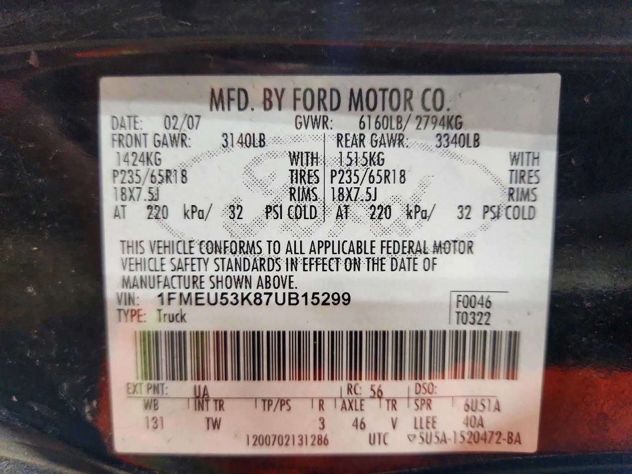 2007 FORD Explorer Sport Trac