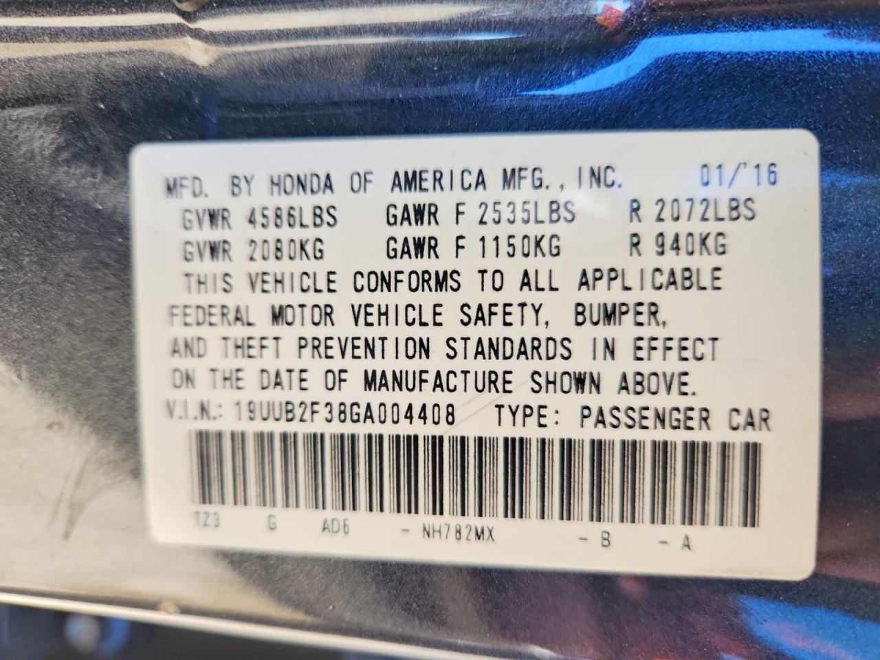 2016 ACURA TLX