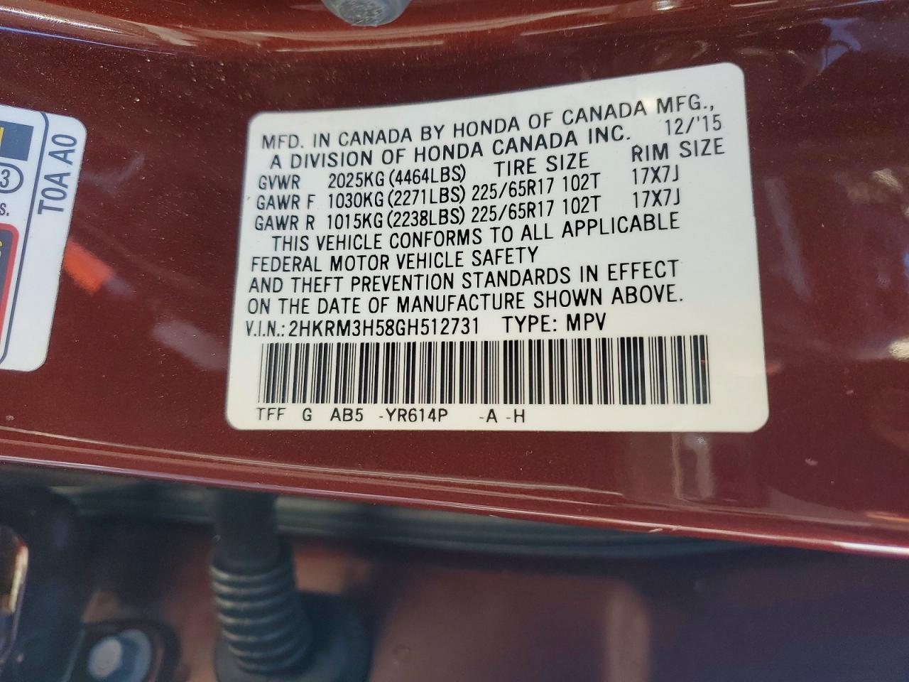 2016 HONDA CR-V