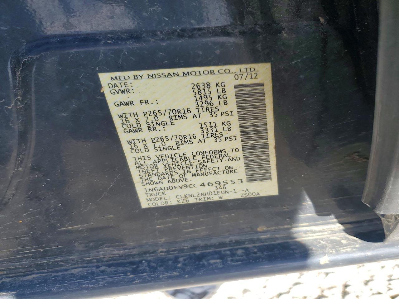 2012 NISSAN Frontier