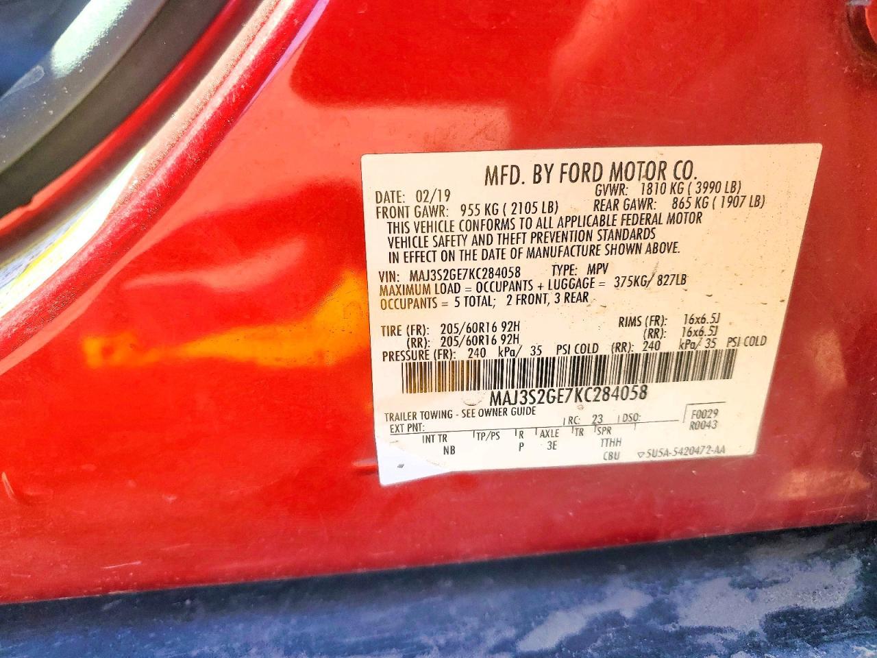 2019 FORD EcoSport