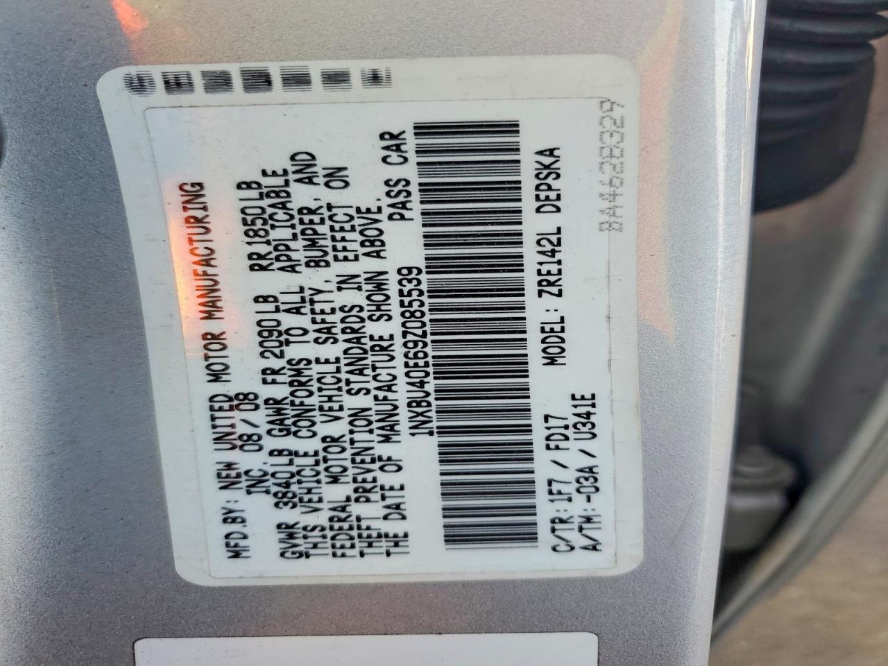 2009 TOYOTA COROLLA