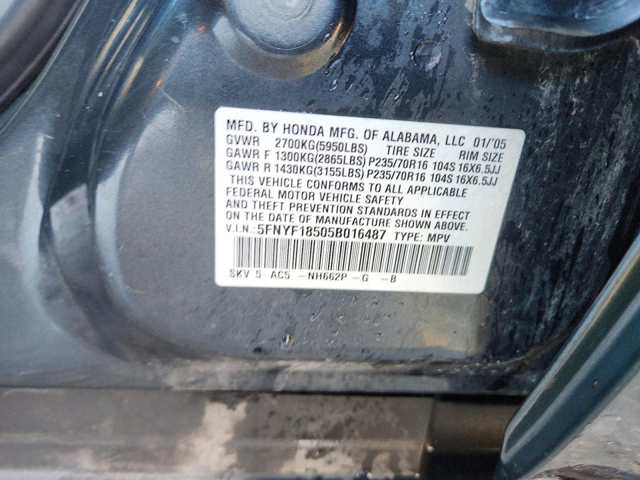 2005 HONDA PILOT