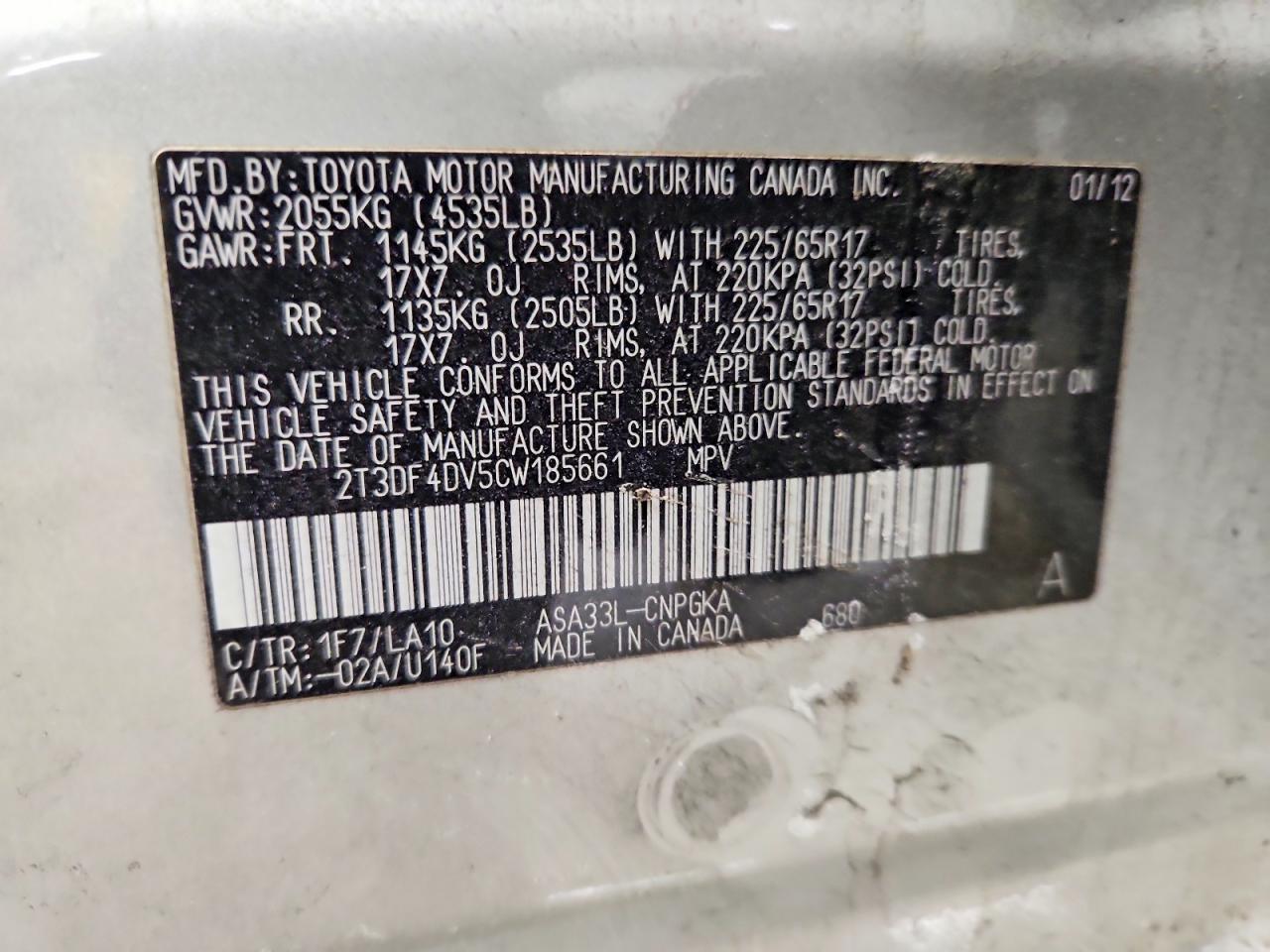 2012 TOYOTA RAV4