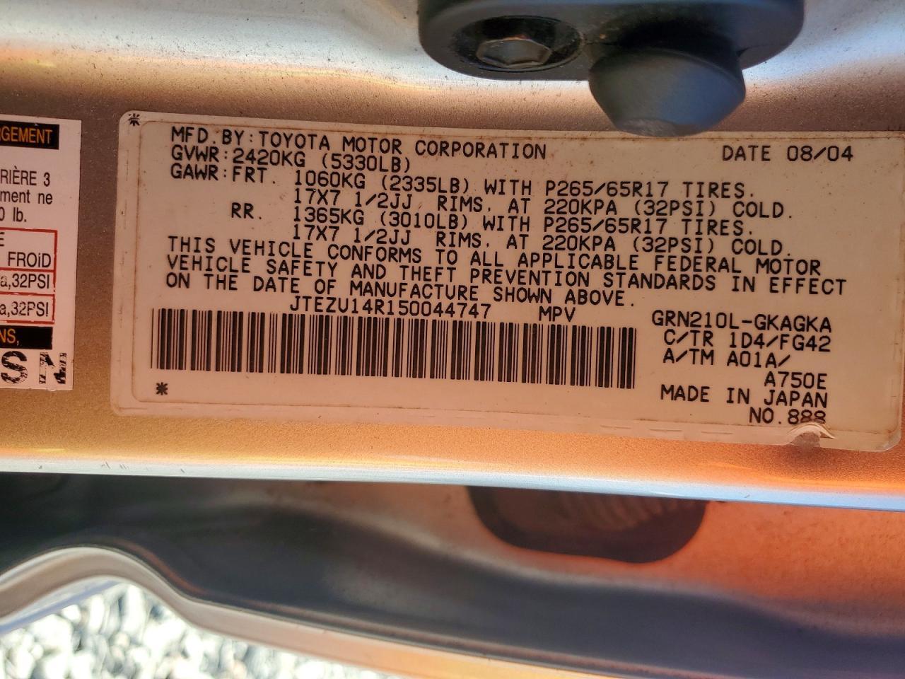 2005 TOYOTA 4Runner