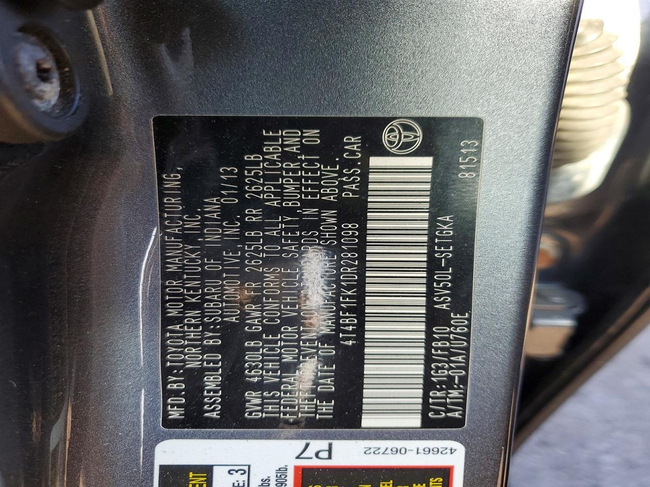 2013 TOYOTA CAMRY