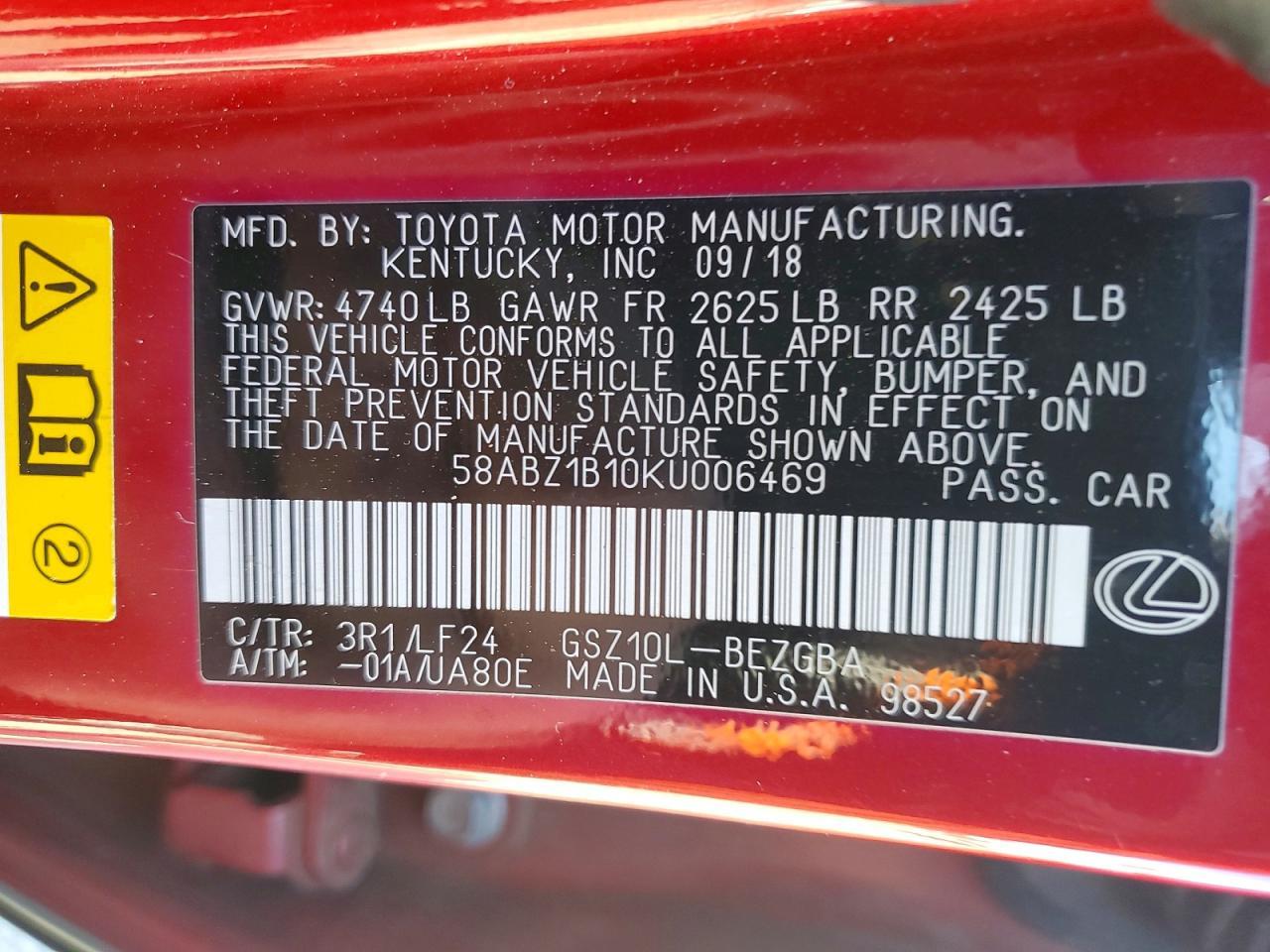 2019 LEXUS ES 350