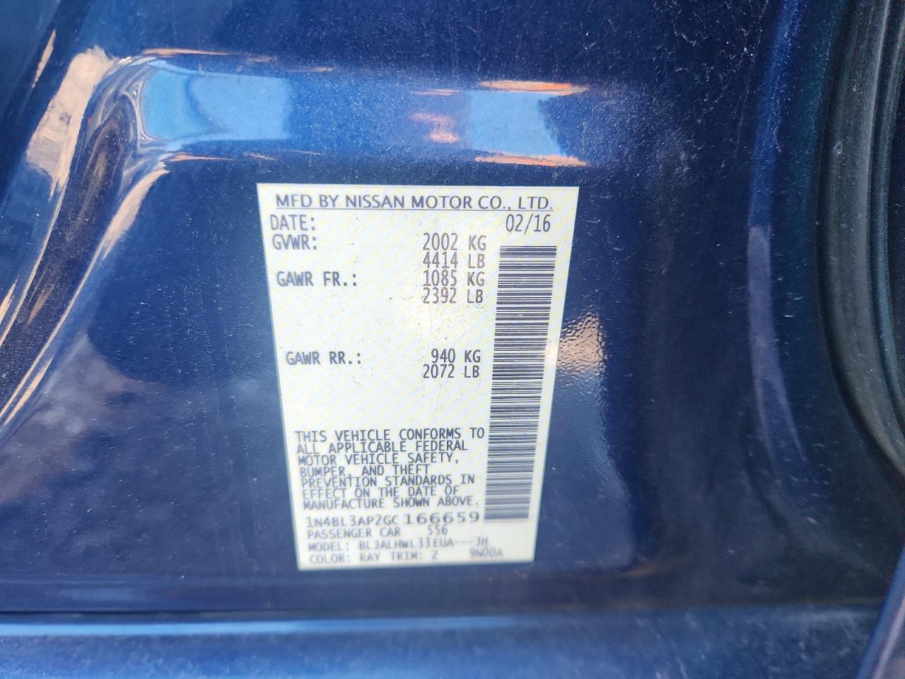 2016 NISSAN ALTIMA