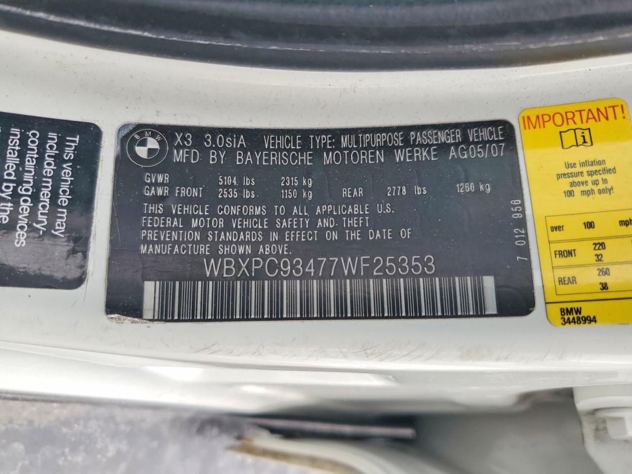 2007 BMW X3