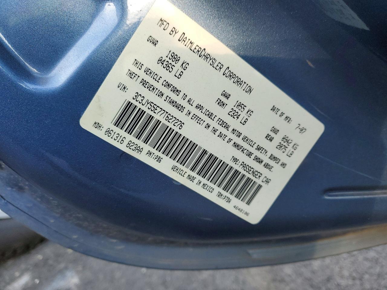 2007 CHRYSLER PT CRUISER