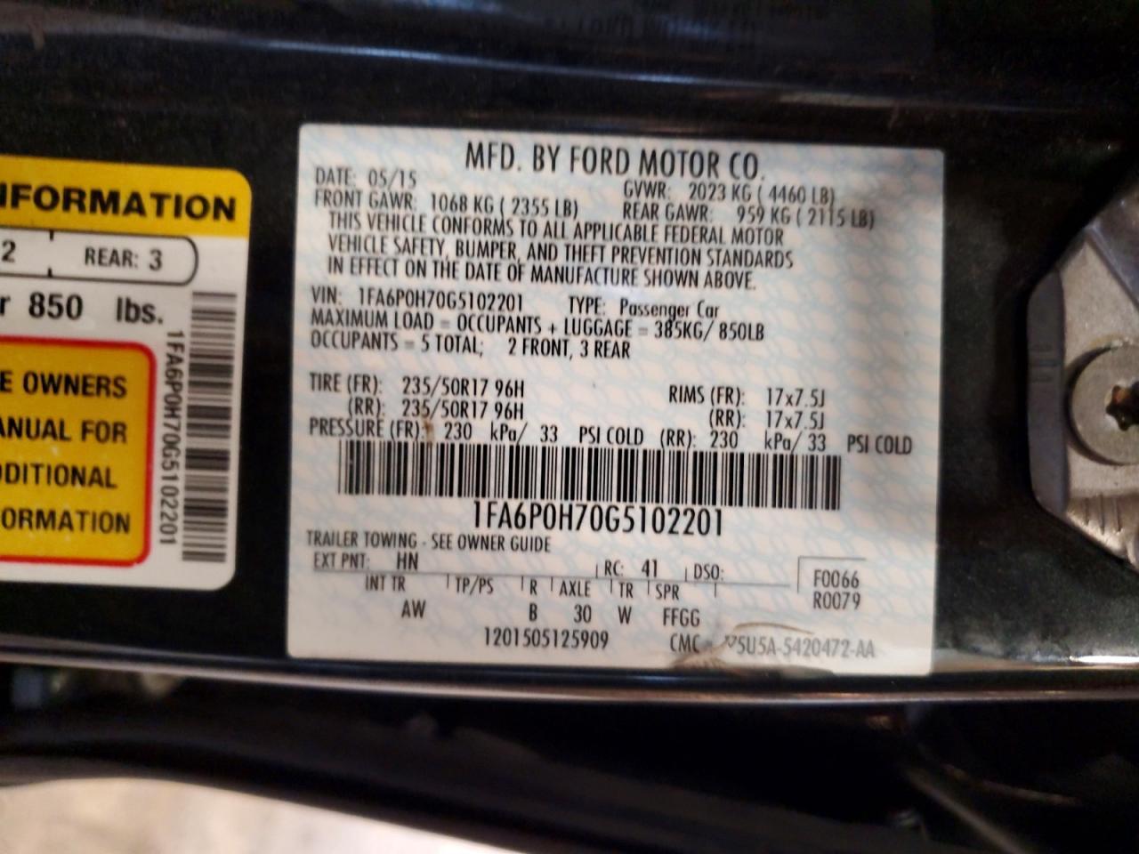 2016 FORD FUSION