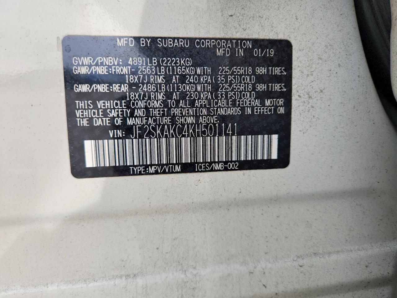 2019 SUBARU FORESTER