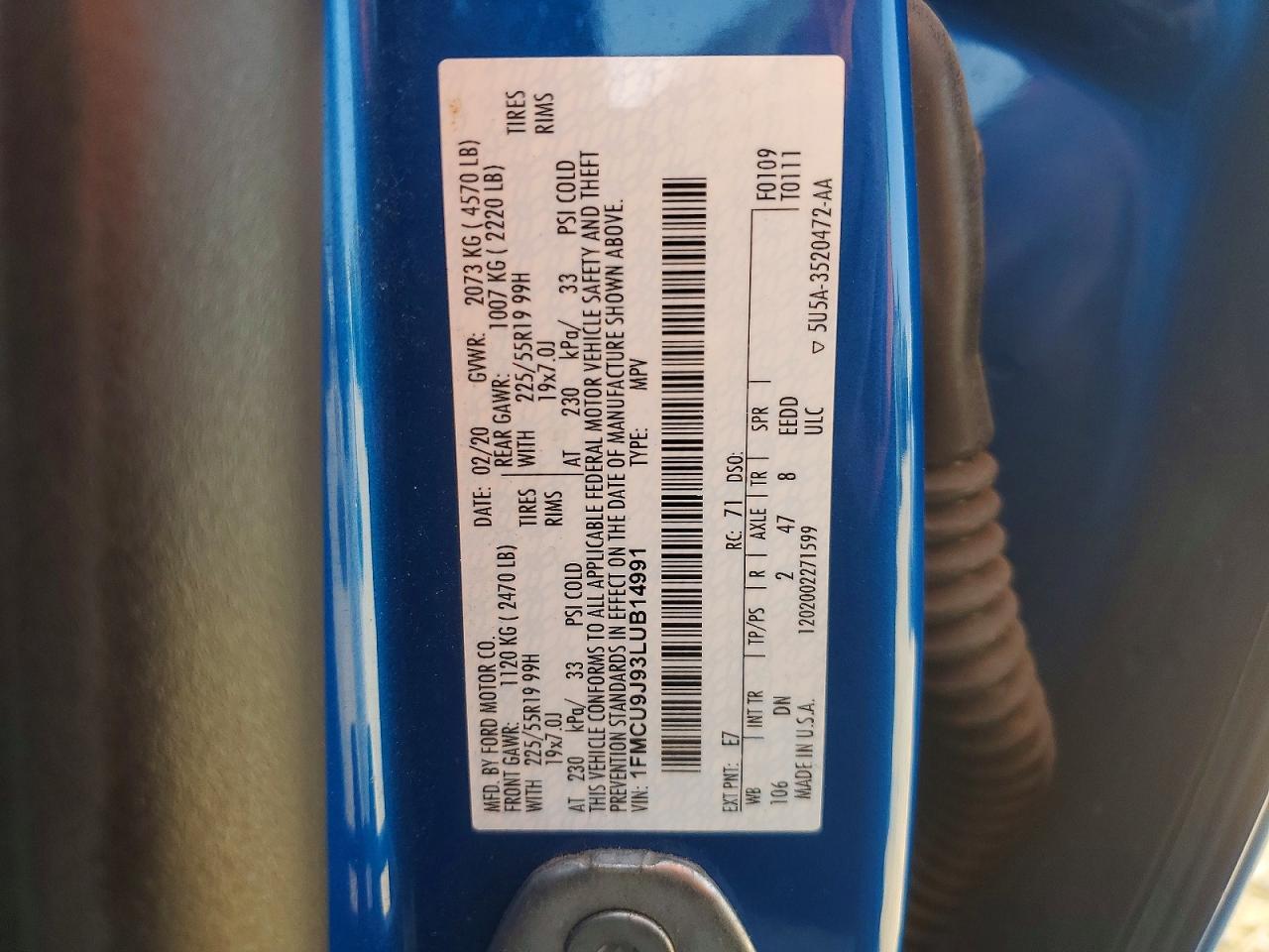 2020 FORD ESCAPE