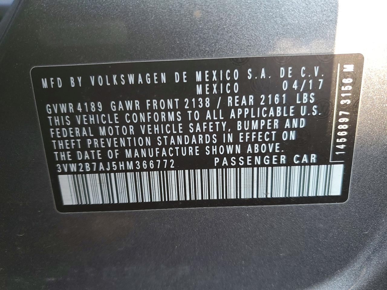 2017 VOLKSWAGEN JETTA