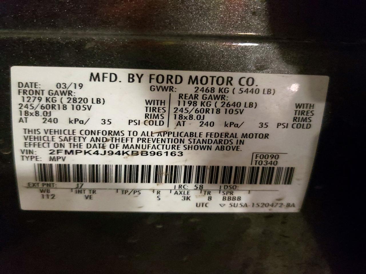 2019 FORD EDGE