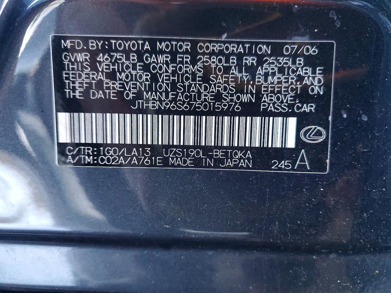 2007 LEXUS Gs 430
