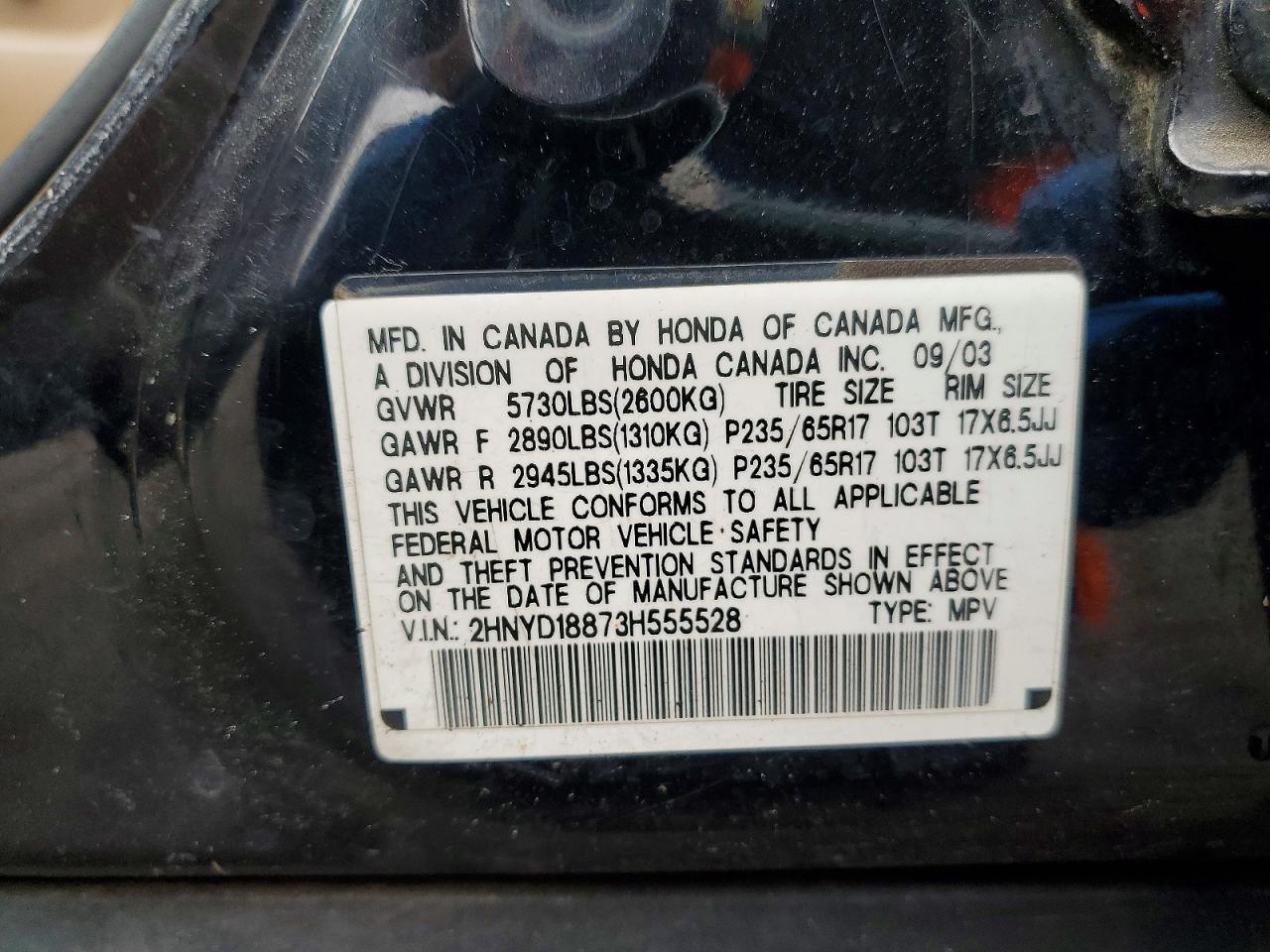 2003 ACURA MDX