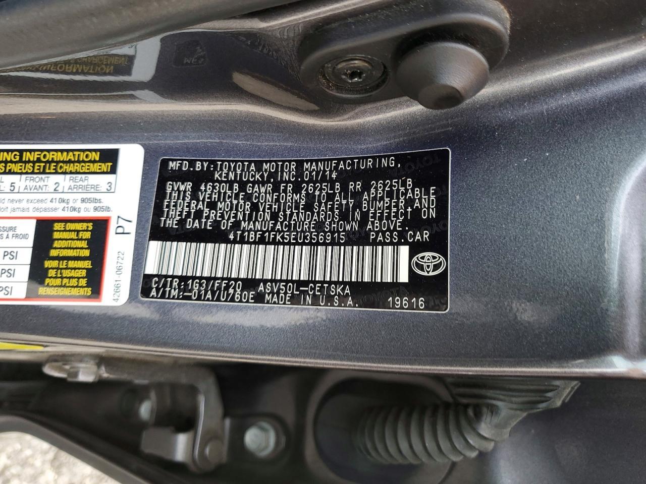 2014 TOYOTA CAMRY